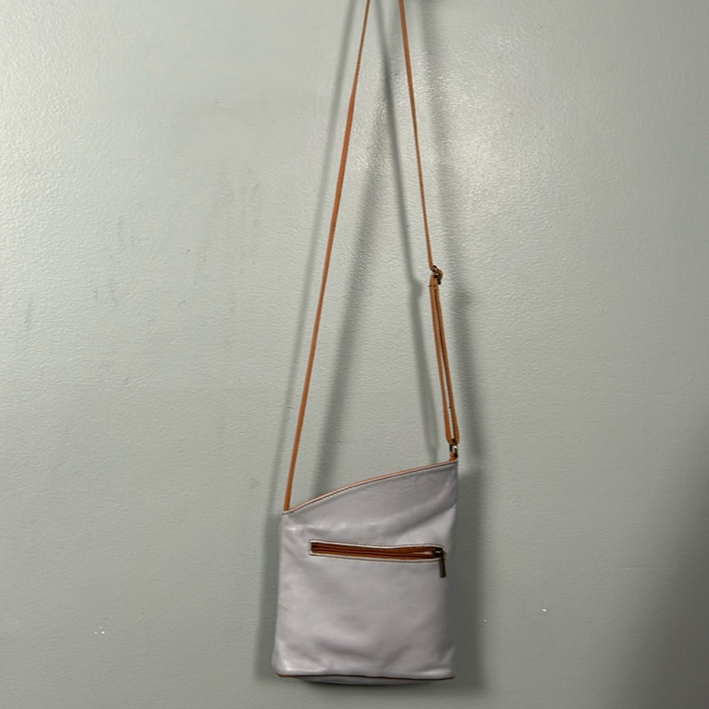 Borse in Pelle Italian Crossbody Bag lavender asymmetrical